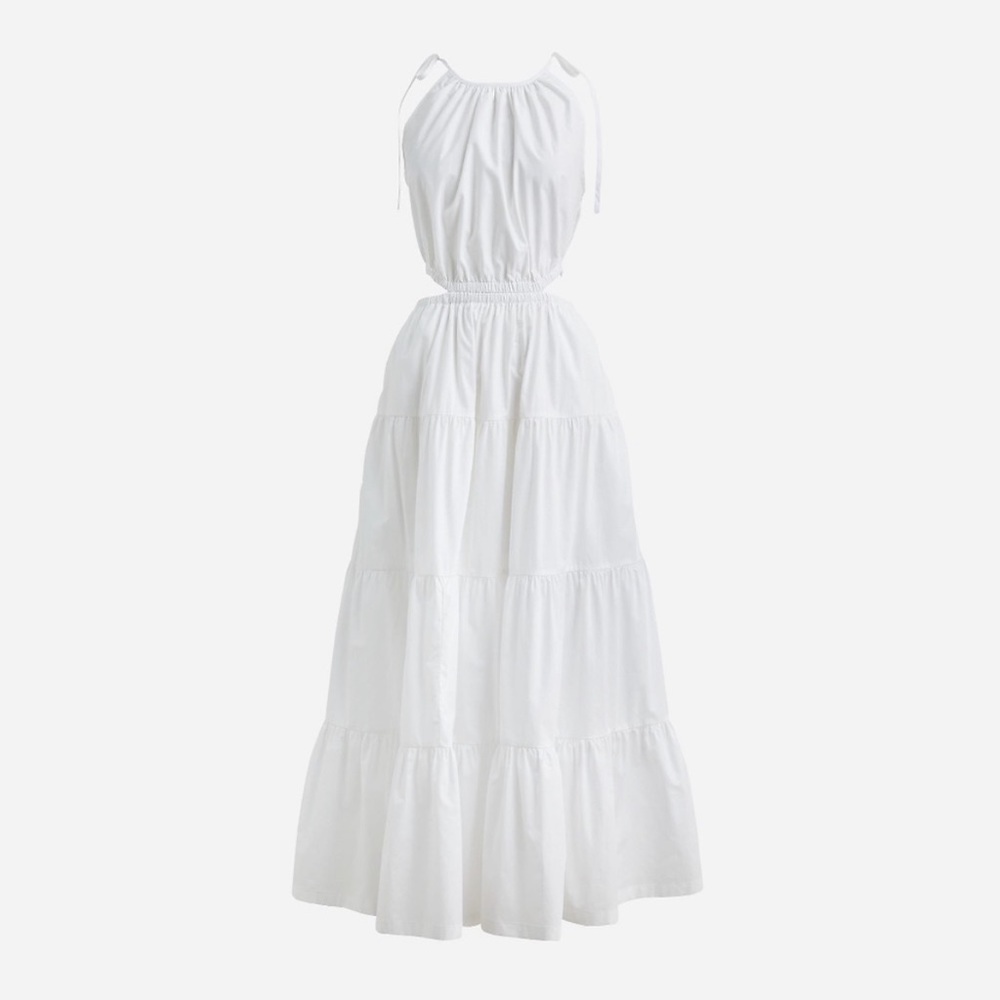 JCREW HARBOR SIDE-CUTOUT DRESS M White NWT